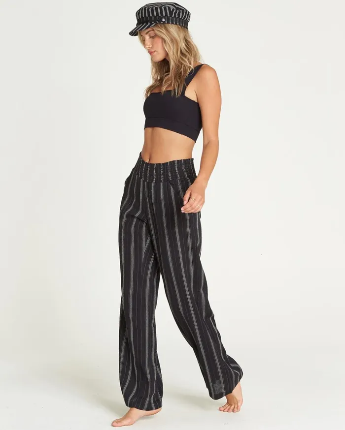 Billabong Beach Cover Ups Women New Waves Striped Beach Pants Black Billabong Beach Cover Ups Women New Waves Striped Beach Pants Black