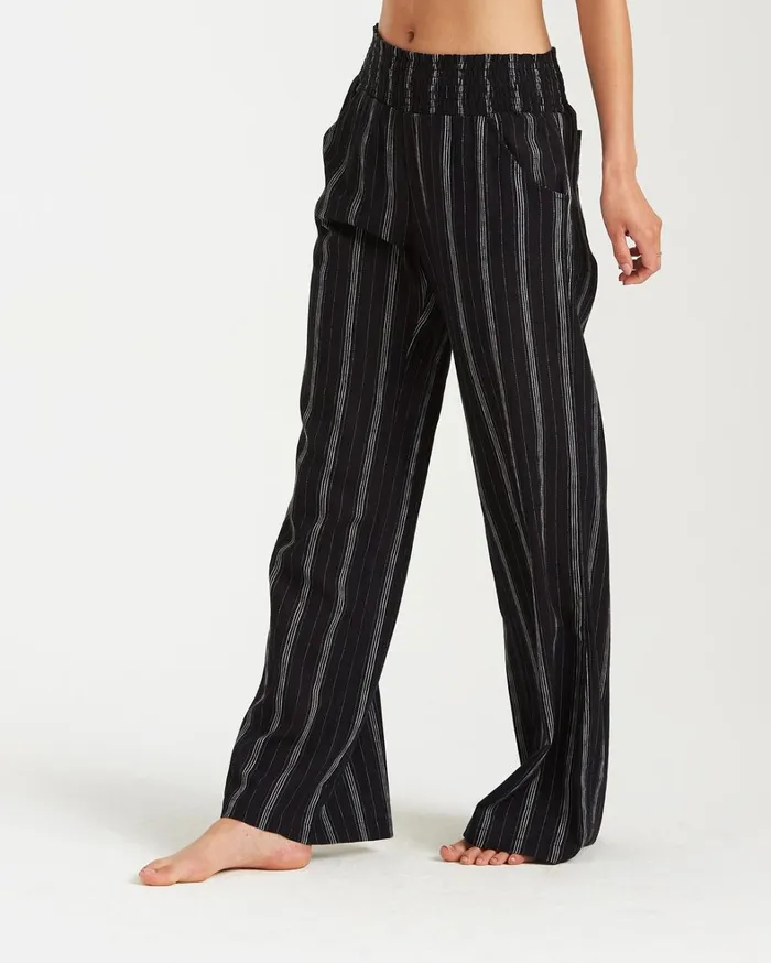 Billabong Beach Cover Ups Women New Waves Striped Beach Pants Black Billabong Beach Cover Ups Women New Waves Striped Beach Pants Black