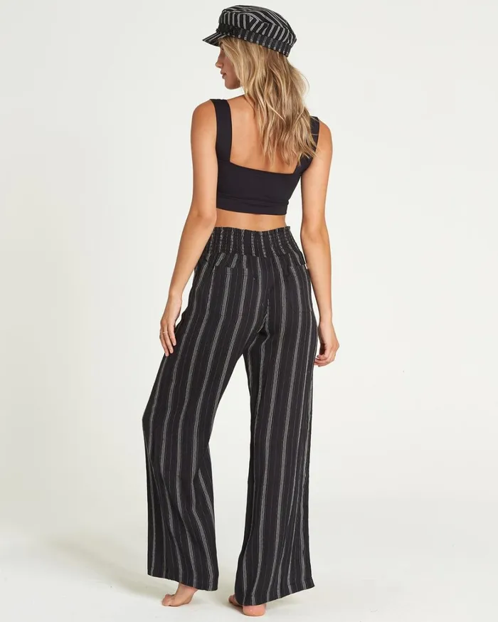 Billabong Beach Cover Ups Women New Waves Striped Beach Pants Black Billabong Beach Cover Ups Women New Waves Striped Beach Pants Black