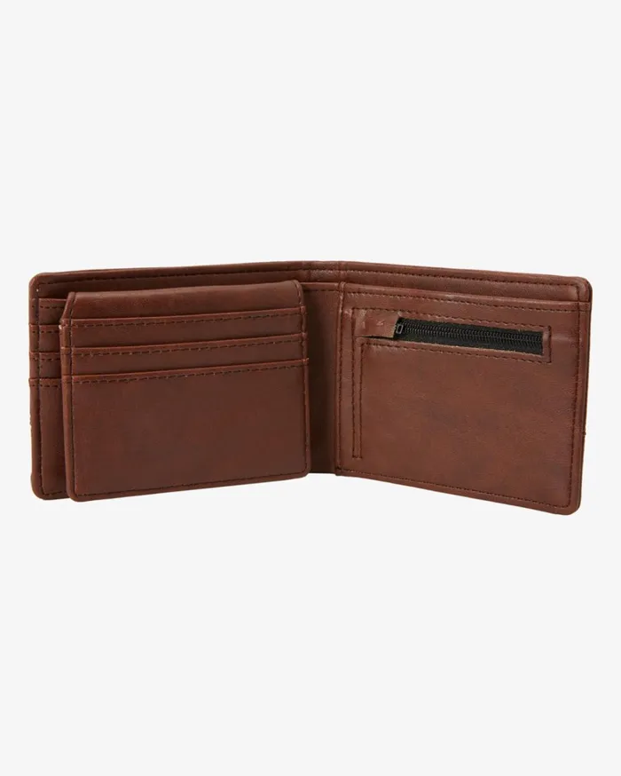 Billabong Belts Men Dimension Faux Leather BiFold Wallet Java Grain Billabong Belts Men Dimension Faux Leather BiFold Wallet Java Grain