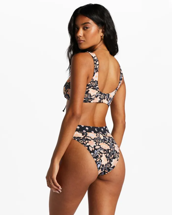 Billabong Bikinis Women Hide Away Hippie Maui Rider Bikini Bottoms Black Pebble