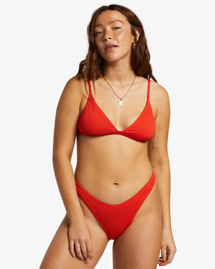 Billabong Bikinis Women Summer High Fixed Triangle Bikini Top Red Aloha Billabong Bikinis Women Summer High Fixed Triangle Bikini Top Red Aloha