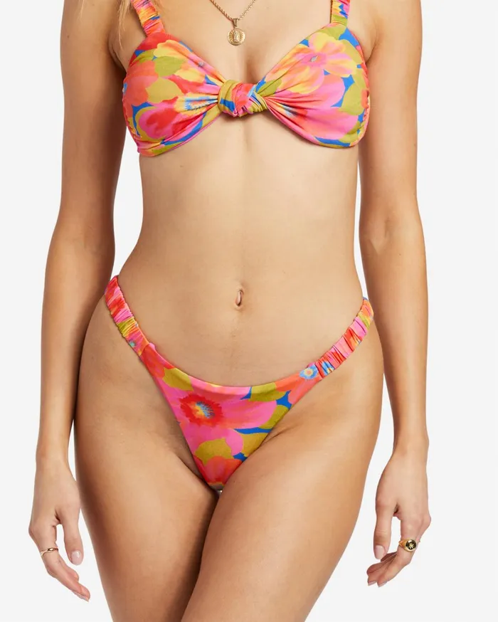 Billabong Bikinis Women Sunny Coast Ruched Skimpy Bikini Bottoms Multi Billabong Bikinis Women Sunny Coast Ruched Skimpy Bikini Bottoms Multi