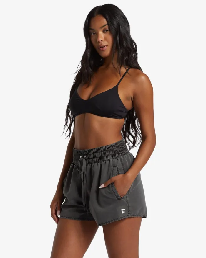 Billabong Boardshorts Women Sol Searcher New Elastic Waist Swim Shorts Black Pebble Billabong Boardshorts Women Sol Searcher New Elastic Waist Swim Shorts Black Pebble
