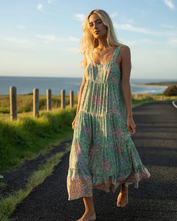 Billabong Dresses Women La Mer Midi Dress Green