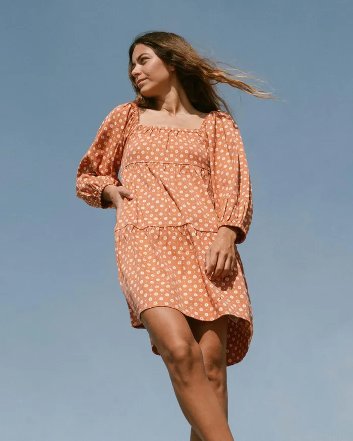 Billabong Dresses Women Love Crush Babydoll Dress Brick