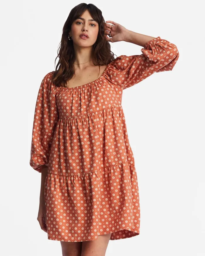 Billabong Dresses Women Love Crush Babydoll Dress Brick Billabong Dresses Women Love Crush Babydoll Dress Brick