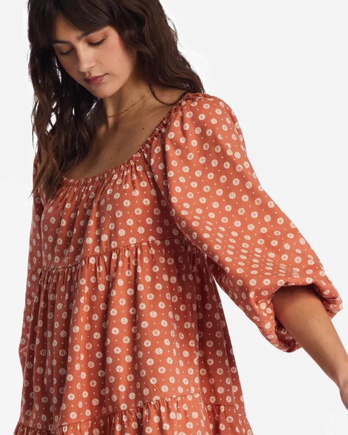 Billabong Dresses Women Love Crush Babydoll Dress Brick Billabong Dresses Women Love Crush Babydoll Dress Brick