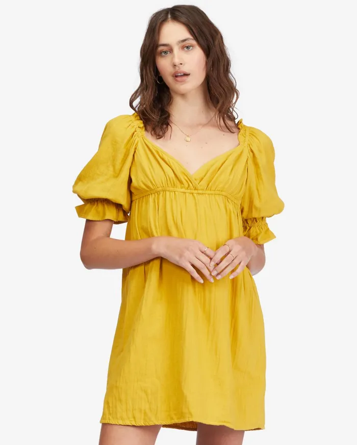 Billabong Dresses Women Perfect Paradise Babydoll Dress Golden Touch Billabong Dresses Women Perfect Paradise Babydoll Dress Golden Touch
