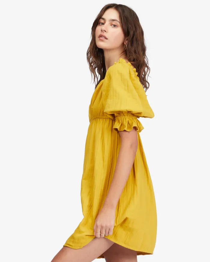 Billabong Dresses Women Perfect Paradise Babydoll Dress Golden Touch Billabong Dresses Women Perfect Paradise Babydoll Dress Golden Touch