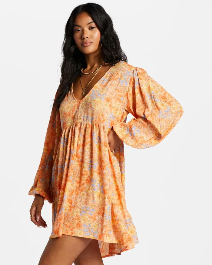 Billabong Dresses Women Secret Wish Babydoll Dress Light Melon Billabong Dresses Women Secret Wish Babydoll Dress Light Melon
