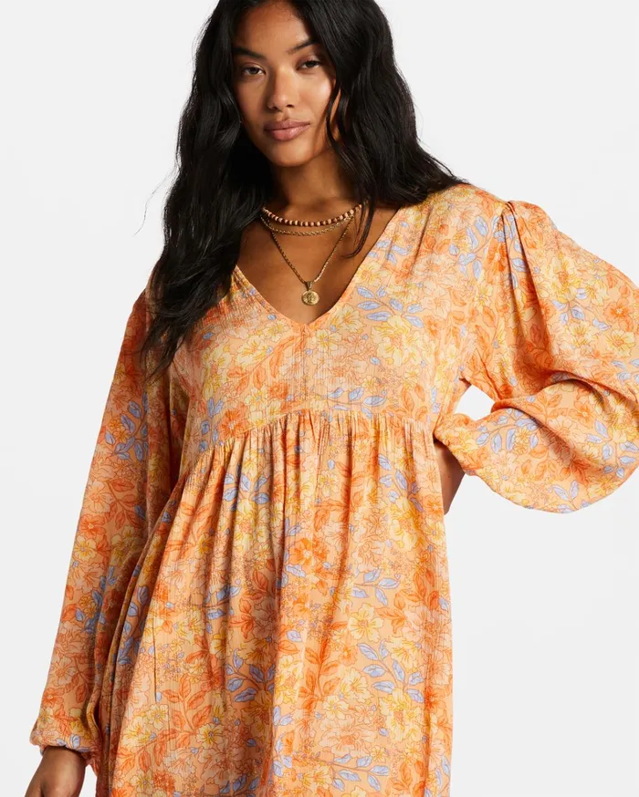 Billabong Dresses Women Secret Wish Babydoll Dress Light Melon Billabong Dresses Women Secret Wish Babydoll Dress Light Melon
