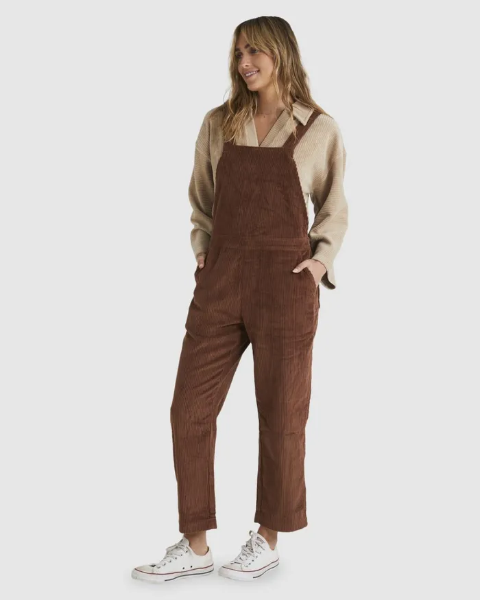 Billabong Dresses Women So Stoked Overalls Dark Choc Billabong Dresses Women So Stoked Overalls Dark Choc