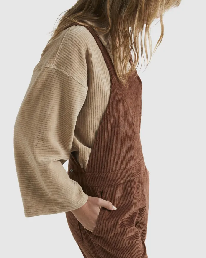 Billabong Dresses Women So Stoked Overalls Dark Choc Billabong Dresses Women So Stoked Overalls Dark Choc