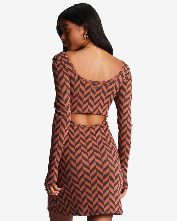 Billabong Dresses Women Still Your Girl Long Sleeve Jersey Dress Brick Billabong Dresses Women Still Your Girl Long Sleeve Jersey Dress Brick