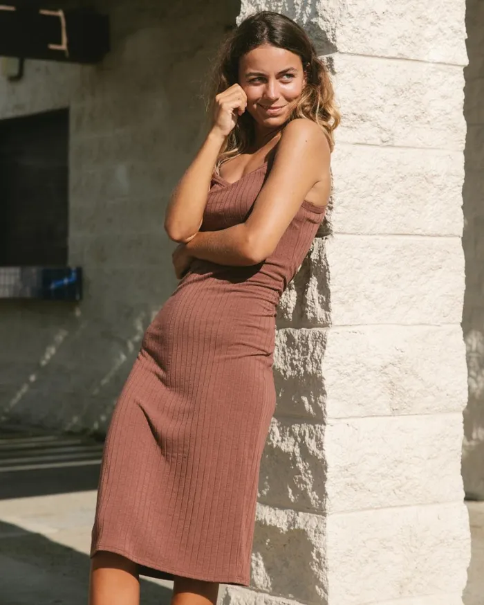 Billabong Dresses Women Summer Babe Midi Dress Mocha