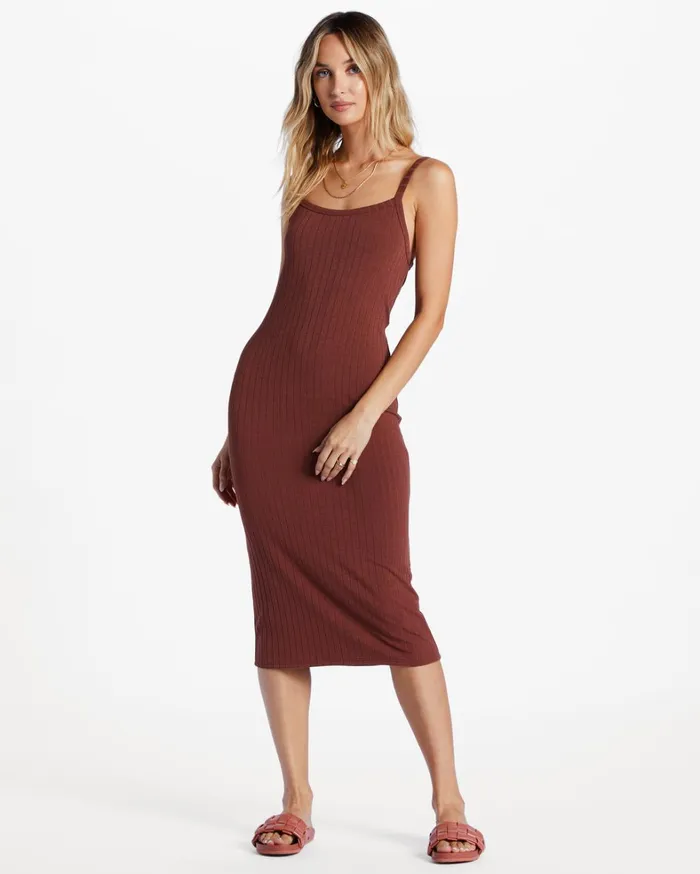 Billabong Dresses Women Summer Babe Midi Dress Mocha Billabong Dresses Women Summer Babe Midi Dress Mocha