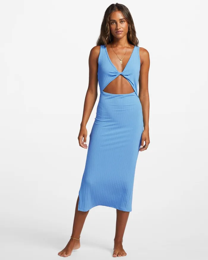 Billabong Dresses Women Take A Look Rib Knit Dress Blue Daze Billabong Dresses Women Take A Look Rib Knit Dress Blue Daze