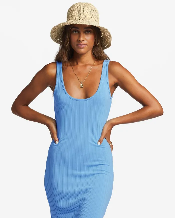 Billabong Dresses Women Take A Look Rib Knit Dress Blue Daze Billabong Dresses Women Take A Look Rib Knit Dress Blue Daze
