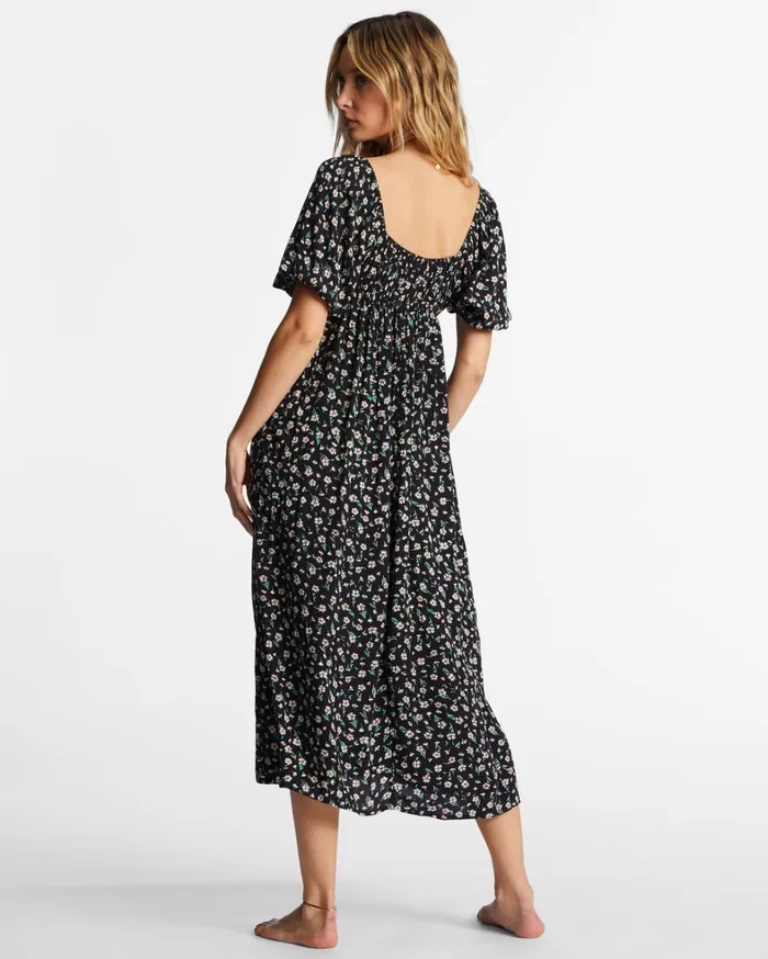 Billabong Dresses Women True Romance Midi Dress Black Pebble Billabong Dresses Women True Romance Midi Dress Black Pebble