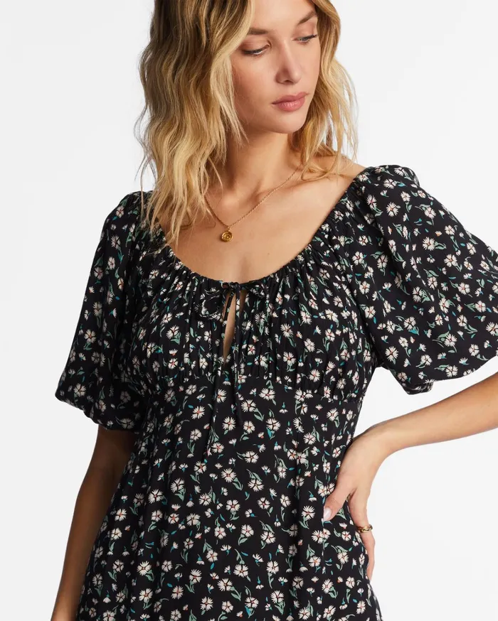 Billabong Dresses Women True Romance Midi Dress Black Pebble Billabong Dresses Women True Romance Midi Dress Black Pebble