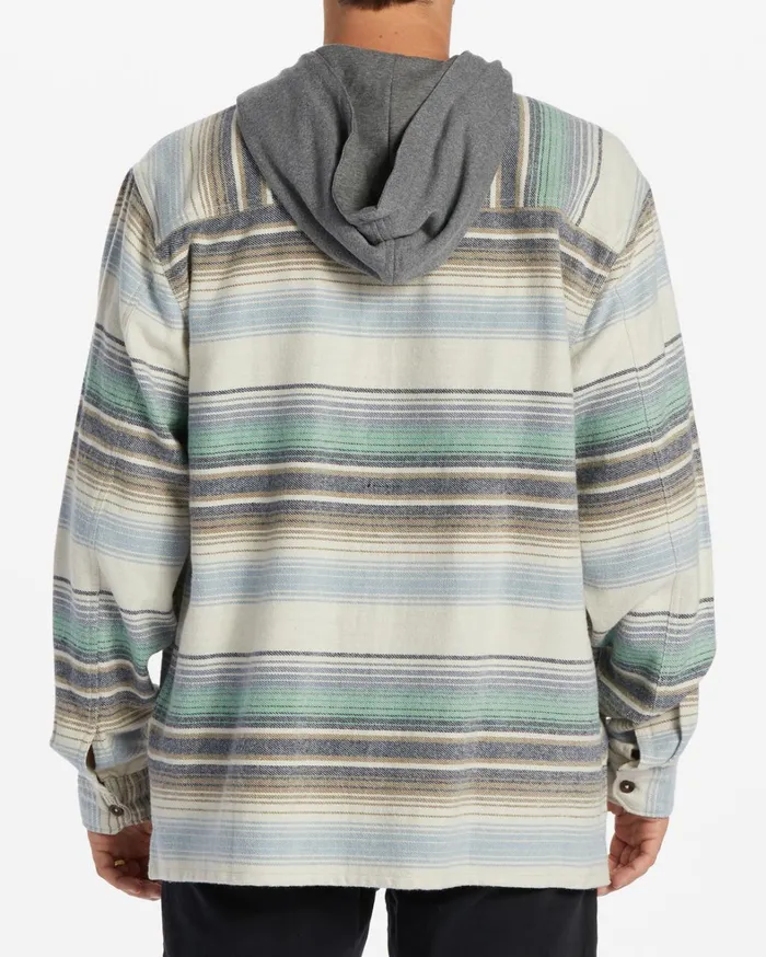 Billabong Flannels Men Baja Hooded Flannel Shirt Cream Billabong Flannels Men Baja Hooded Flannel Shirt Cream