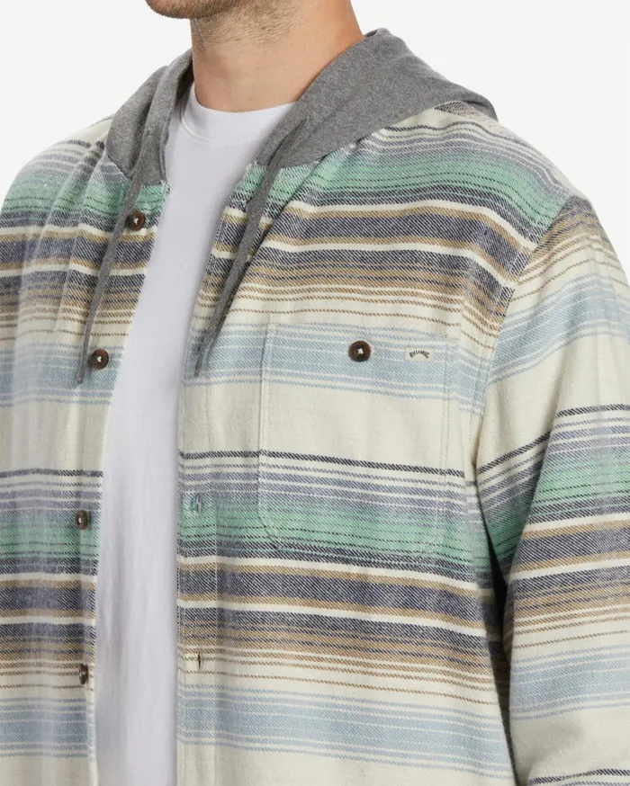 Billabong Flannels Men Baja Hooded Flannel Shirt Cream Billabong Flannels Men Baja Hooded Flannel Shirt Cream