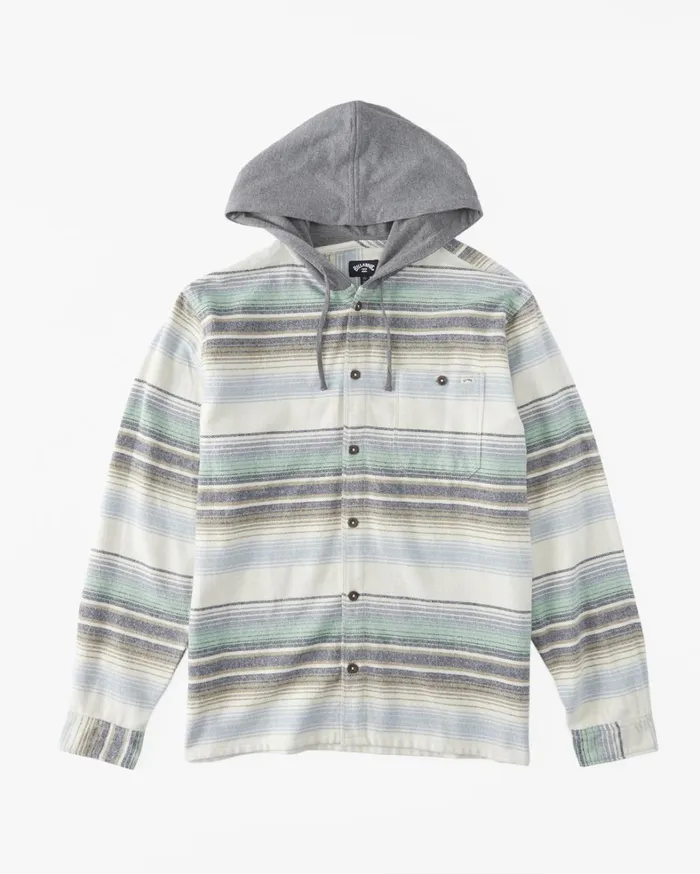 Billabong Flannels Men Baja Hooded Flannel Shirt Cream Billabong Flannels Men Baja Hooded Flannel Shirt Cream