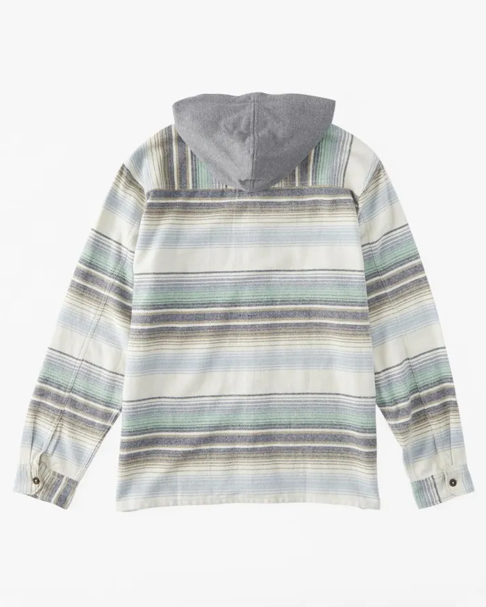 Billabong Flannels Men Baja Hooded Flannel Shirt Cream Billabong Flannels Men Baja Hooded Flannel Shirt Cream