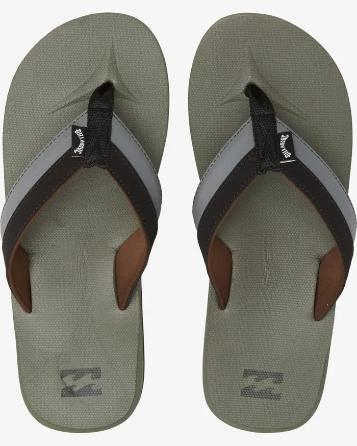 Billabong Flip Flops Men All Day Impact SlipOn Sandals Military