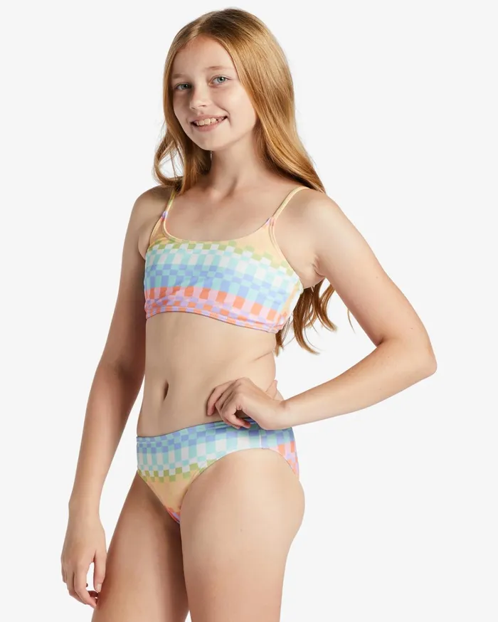 Billabong Girls039 Swimwear Women Girl039s Paradise Check Two Piece Trilet Bikini Set Multi Billabong Girls039 Swimwear Women Girl039s Paradise Check Two Piece Trilet Bikini Set Multi