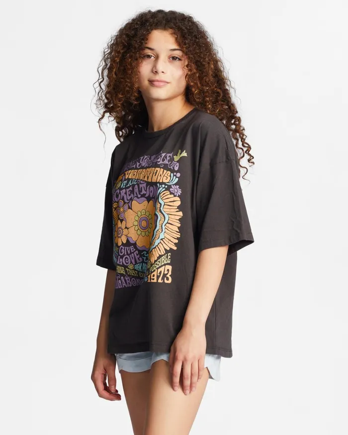 Billabong Girls039 Tops and Tees Women Girl039s 416 Cosmic Trip Oversized TShirt Off Black Billabong Girls039 Tops and Tees Women Girl039s 416 Cosmic Trip Oversized TShirt Off Black