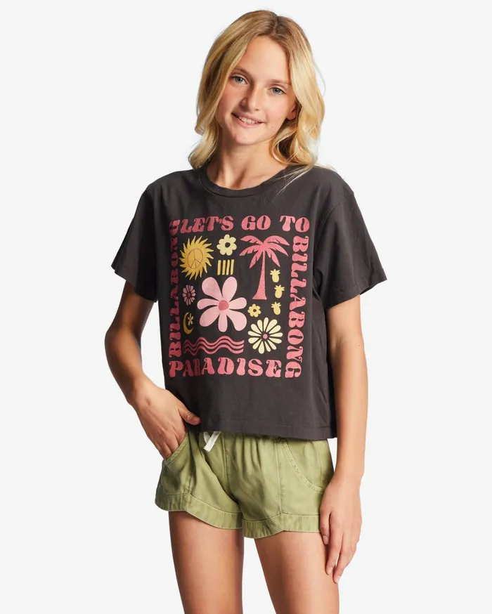 Billabong Girls039 Tops and Tees Women Girl039s 416 Let Go To Paradise Boxy TShirt Off Black Billabong Girls039 Tops and Tees Women Girl039s 416 Let Go To Paradise Boxy TShirt Off Black