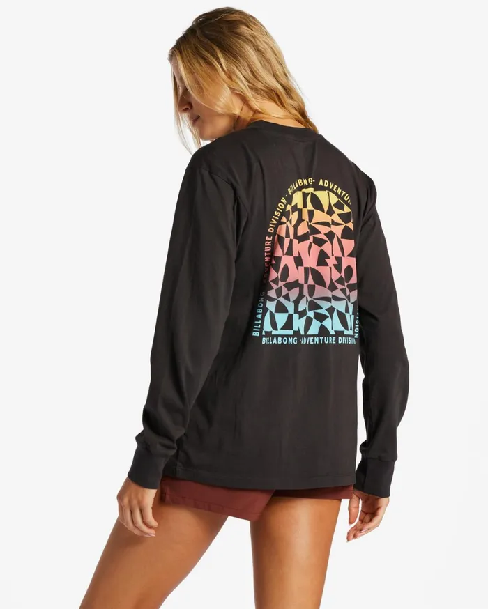 Billabong Graphic Tees and Tanks Women ADiv Long Sleeve TShirt Black Sands Billabong Graphic Tees and Tanks Women ADiv Long Sleeve TShirt Black Sands