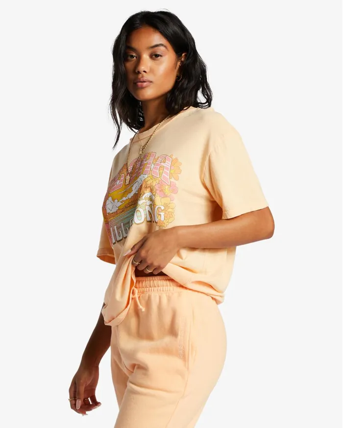 Billabong Graphic Tees and Tanks Women Aloha Friend TShirt Light Melon Billabong Graphic Tees and Tanks Women Aloha Friend TShirt Light Melon
