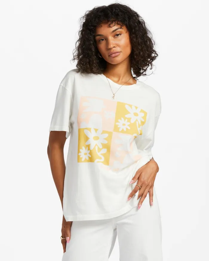 Billabong Graphic Tees and Tanks Women Days Of Summer Oversized TShirt Salt Crystal
