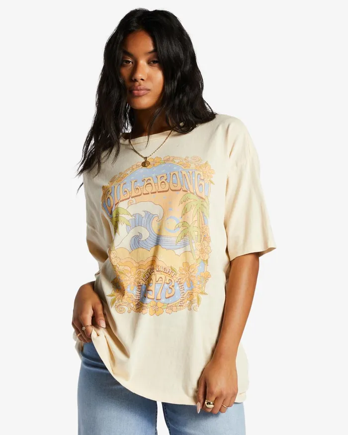Billabong Graphic Tees and Tanks Women In The Clouds TShirt Antique White