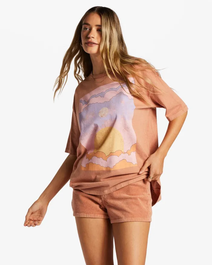 Billabong Graphic Tees and Tanks Women Peace Be The Journey TShirt Rose Dawn