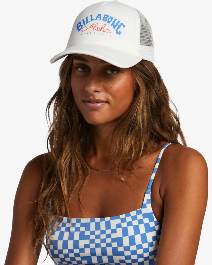 Billabong Hats and Beanies Women Across Waves Trucker Hat Salt Crystal 1