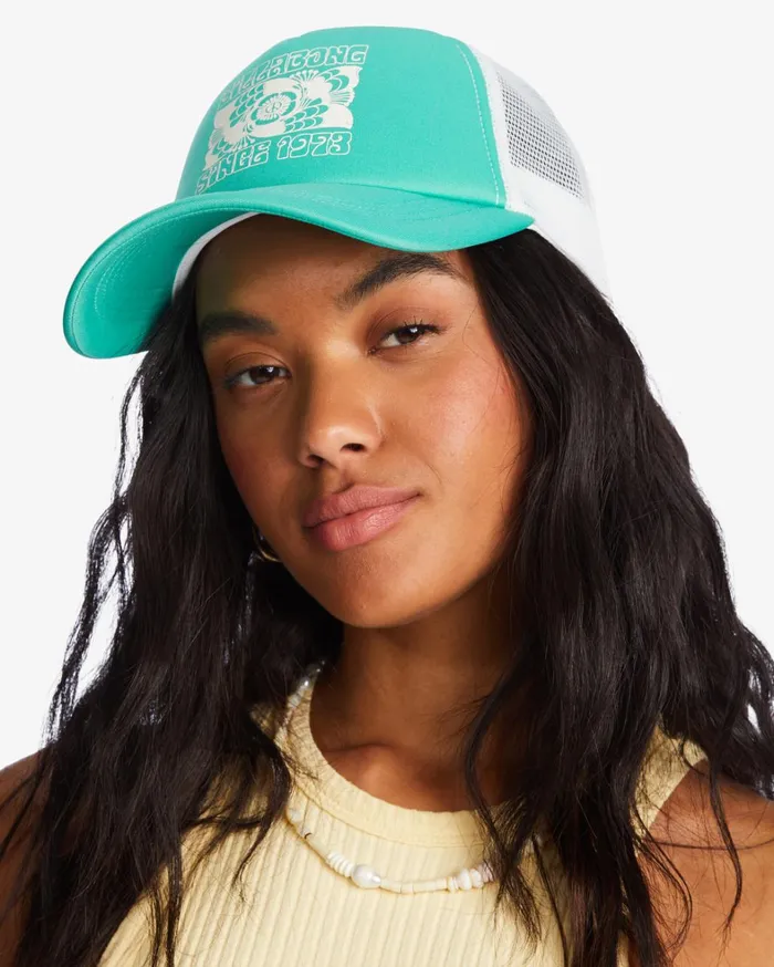 Billabong Hats and Beanies Women Across Waves Trucker Hat Sweet Grass Billabong Hats and Beanies Women Across Waves Trucker Hat Sweet Grass