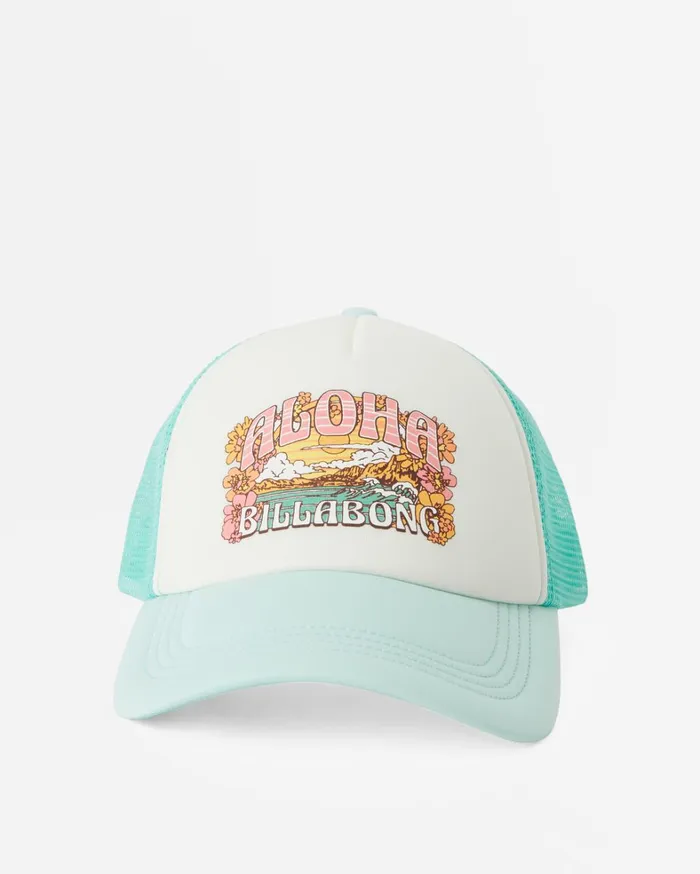 Billabong Hats and Beanies Women Across Waves Trucker Hat Tropical Blue Billabong Hats and Beanies Women Across Waves Trucker Hat Tropical Blue