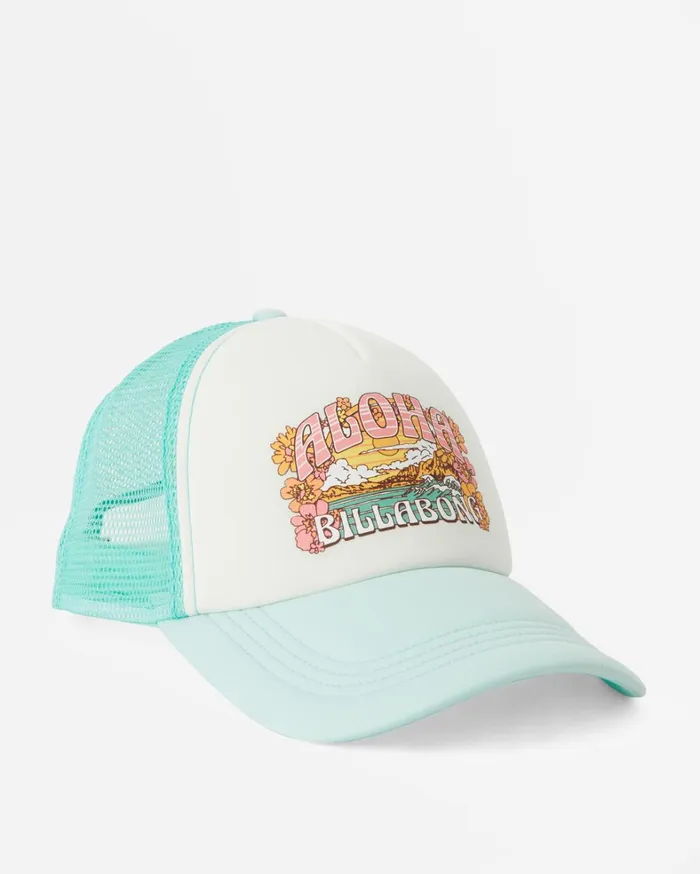 Billabong Hats and Beanies Women Across Waves Trucker Hat Tropical Blue Billabong Hats and Beanies Women Across Waves Trucker Hat Tropical Blue