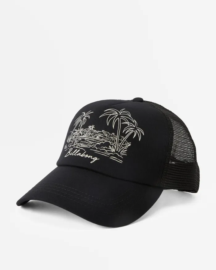 Billabong Hats and Beanies Women Aloha Forever Trucker Hat Black Sands 1 Billabong Hats and Beanies Women Aloha Forever Trucker Hat Black Sands 1