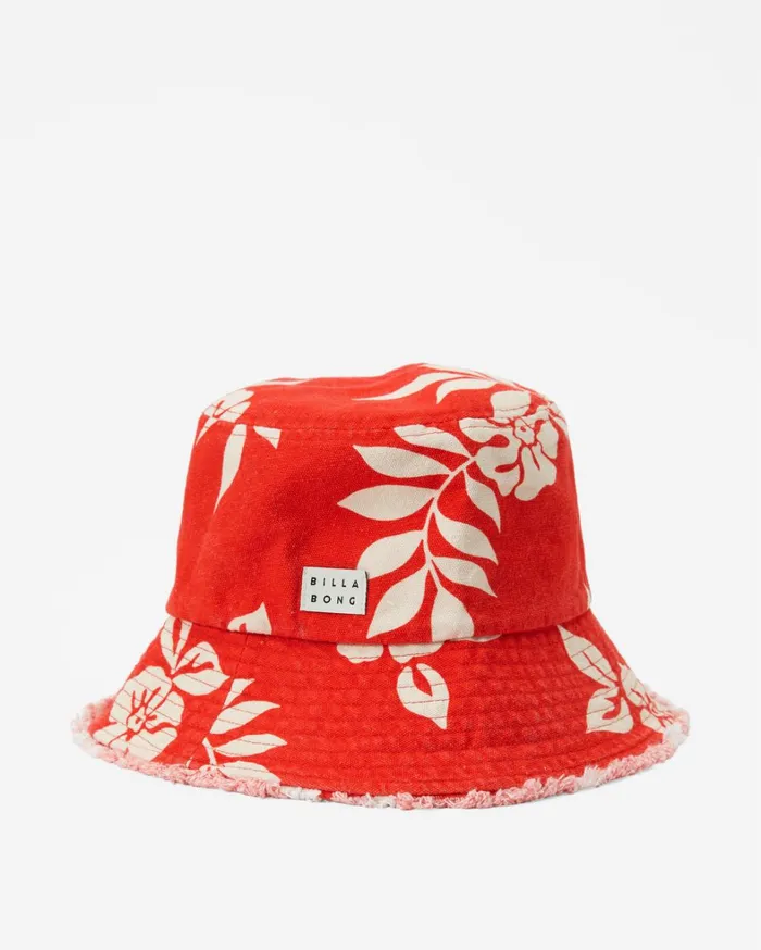 Billabong Hats and Beanies Women Suns Out Bucket Hat Red Aloha Billabong Hats and Beanies Women Suns Out Bucket Hat Red Aloha