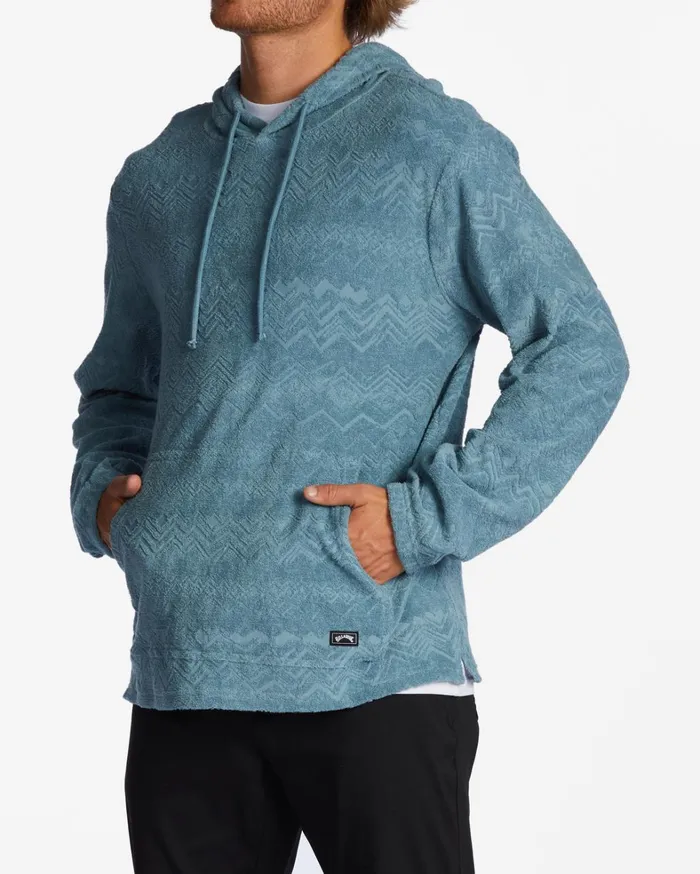 Billabong Hoodies and Fleece Men Flecker Jacquard Pullover Hoodie Smoke Blue Billabong Hoodies and Fleece Men Flecker Jacquard Pullover Hoodie Smoke Blue