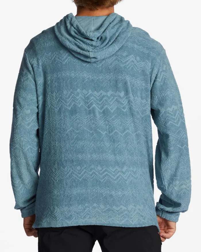 Billabong Hoodies and Fleece Men Flecker Jacquard Pullover Hoodie Smoke Blue Billabong Hoodies and Fleece Men Flecker Jacquard Pullover Hoodie Smoke Blue
