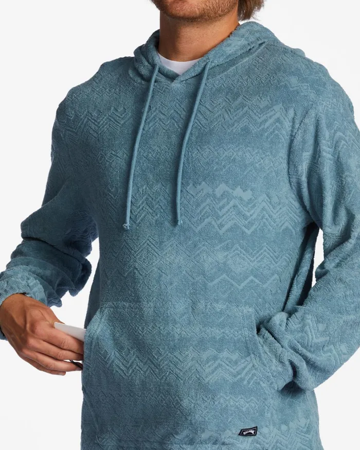 Billabong Hoodies and Fleece Men Flecker Jacquard Pullover Hoodie Smoke Blue Billabong Hoodies and Fleece Men Flecker Jacquard Pullover Hoodie Smoke Blue