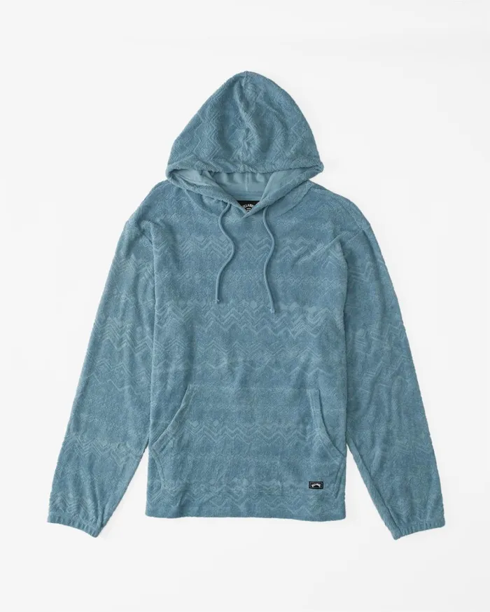 Billabong Hoodies and Fleece Men Flecker Jacquard Pullover Hoodie Smoke Blue Billabong Hoodies and Fleece Men Flecker Jacquard Pullover Hoodie Smoke Blue
