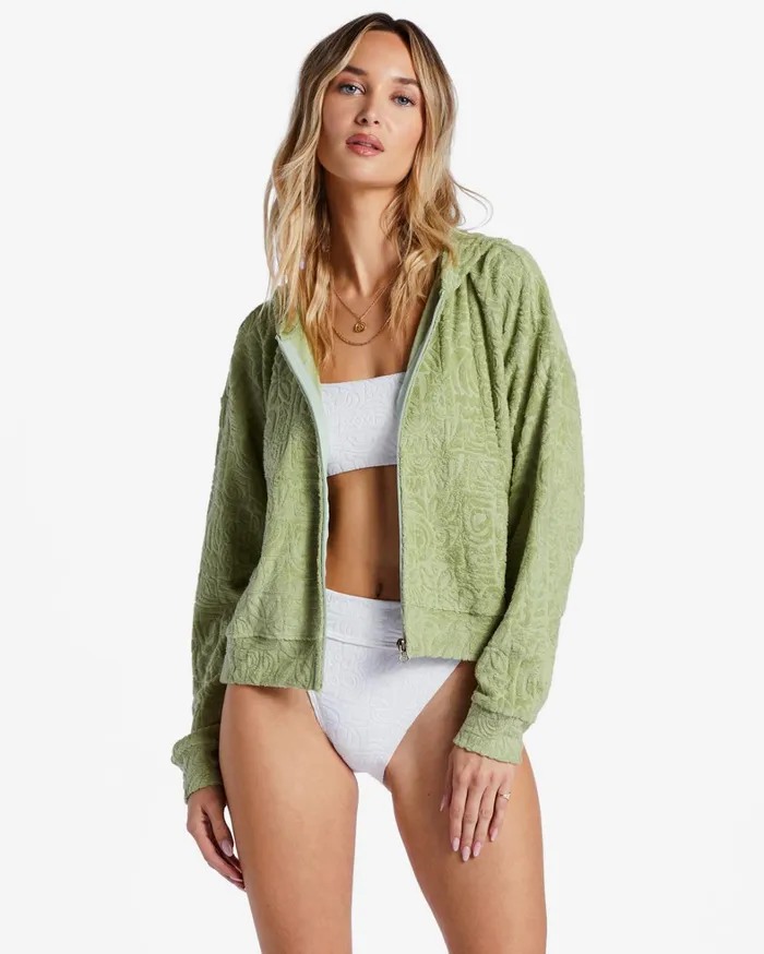 Billabong Hoodies and Fleece Women Beach Breeze ZipUp Hoodie Avocado