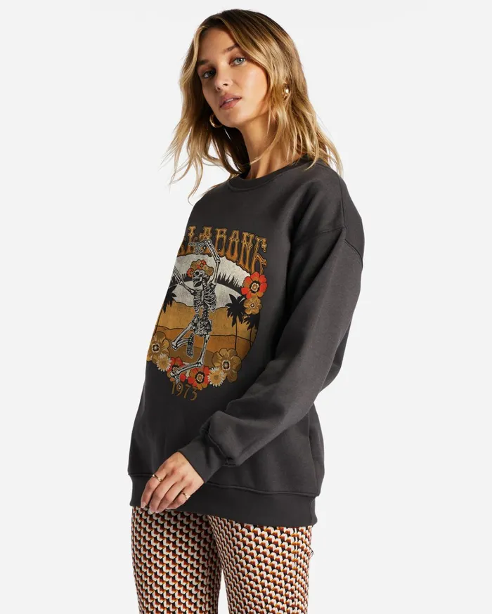 Billabong Hoodies and Fleece Women Energy And Wisdom Sweatshirt Off Black Billabong Hoodies and Fleece Women Energy And Wisdom Sweatshirt Off Black